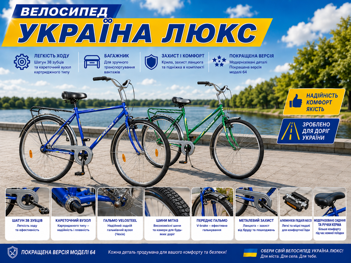 Велосипед Україна Люкс Ukraine Lux купити новий